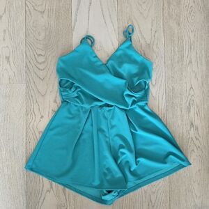 Revamped Turquoise Wrap Jumpsuit